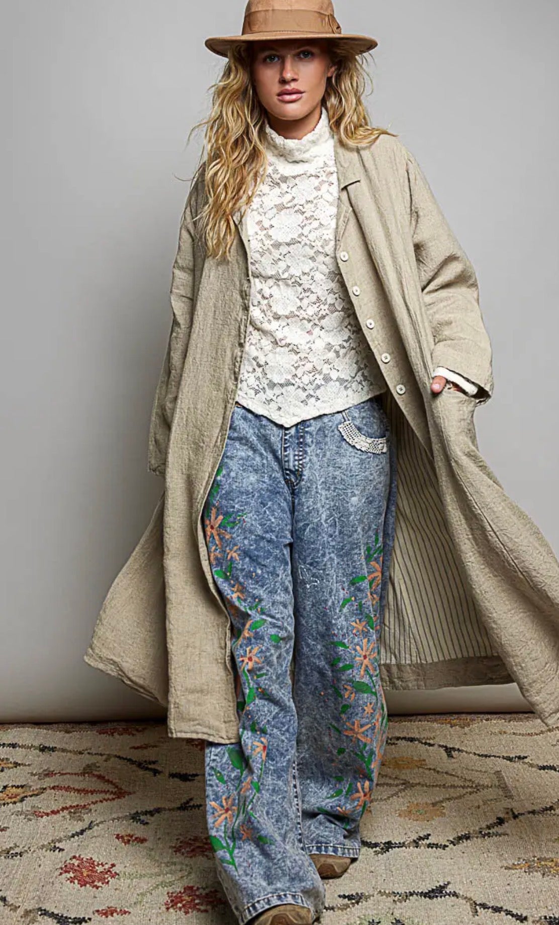 Long sleeve Jedda long cotton coat