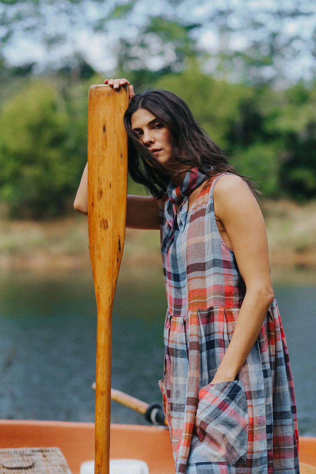 Montaigne Sartène in Multi Check Linen