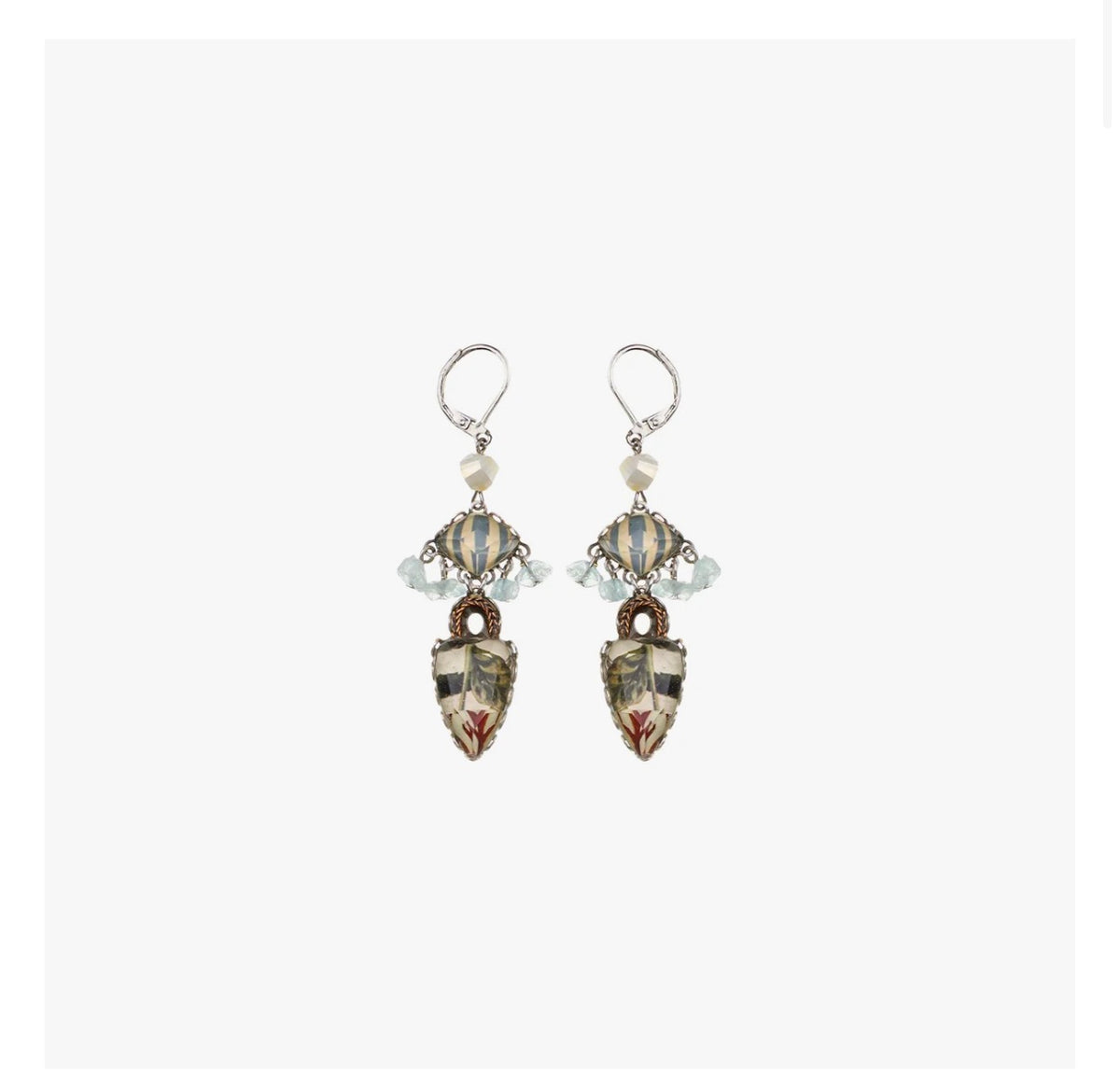 Ayala bar Neptune's Garden Set, Glass Hanging Earrings, Agar R2409