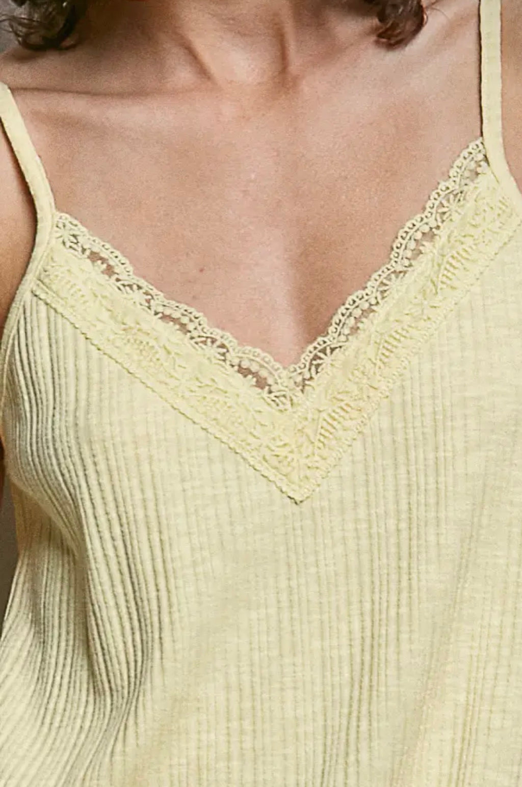 Cotton kelly tank Lemon yellow
