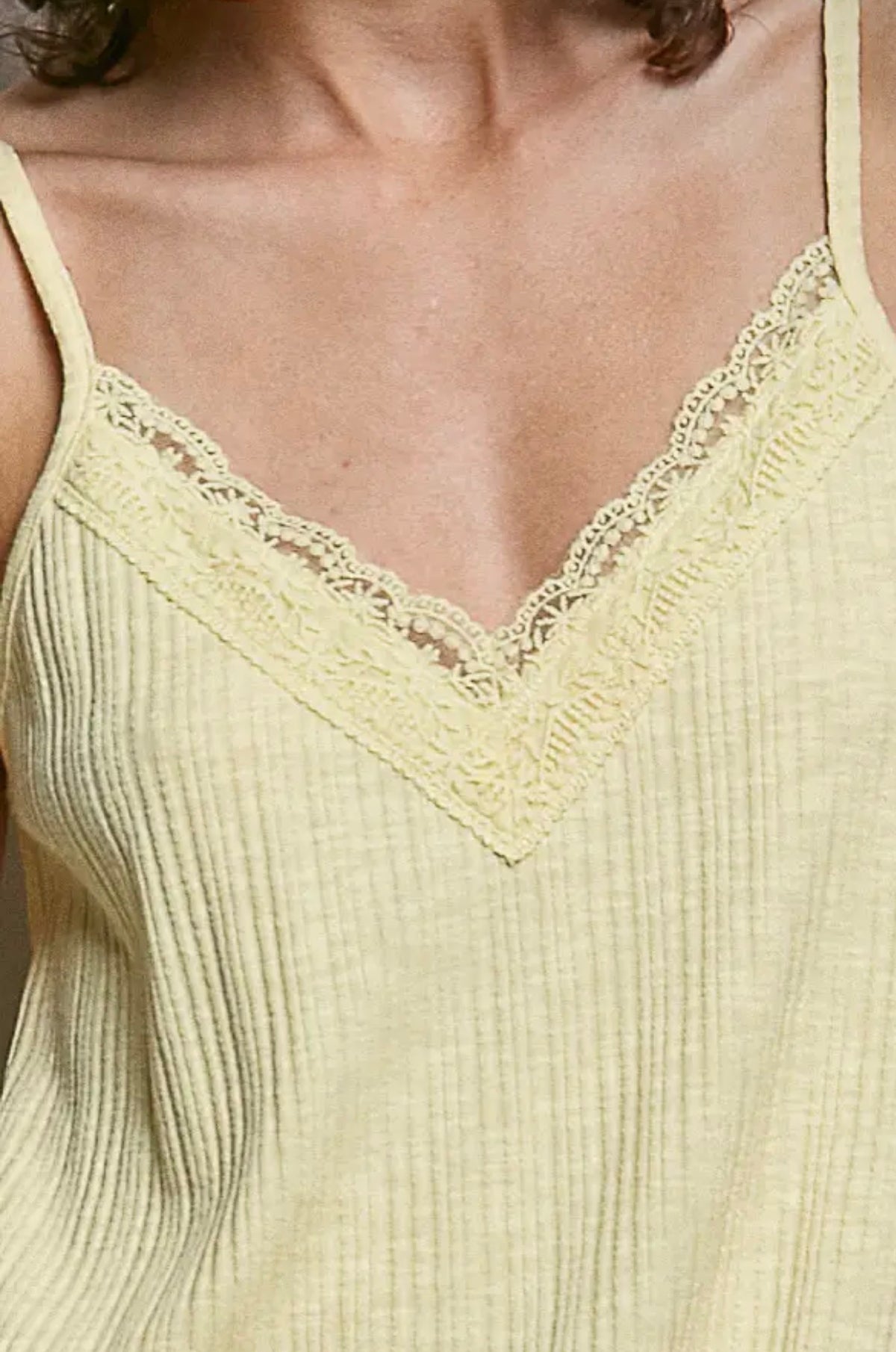 Cotton kelly tank Lemon yellow