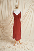 Otomo Marilyn Silk/linen slip long rust
