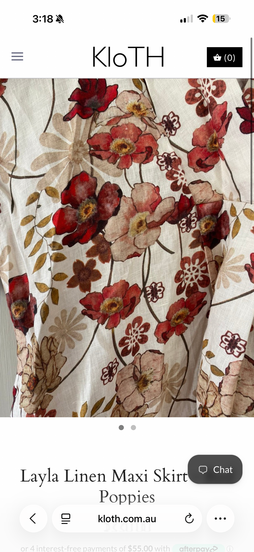 Kloth Layla Linen Maxi Skirt - Red Poppies