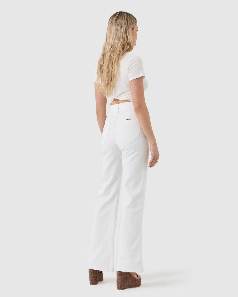 East coast flare white gold rollas jeans - Stay Wild Collective  