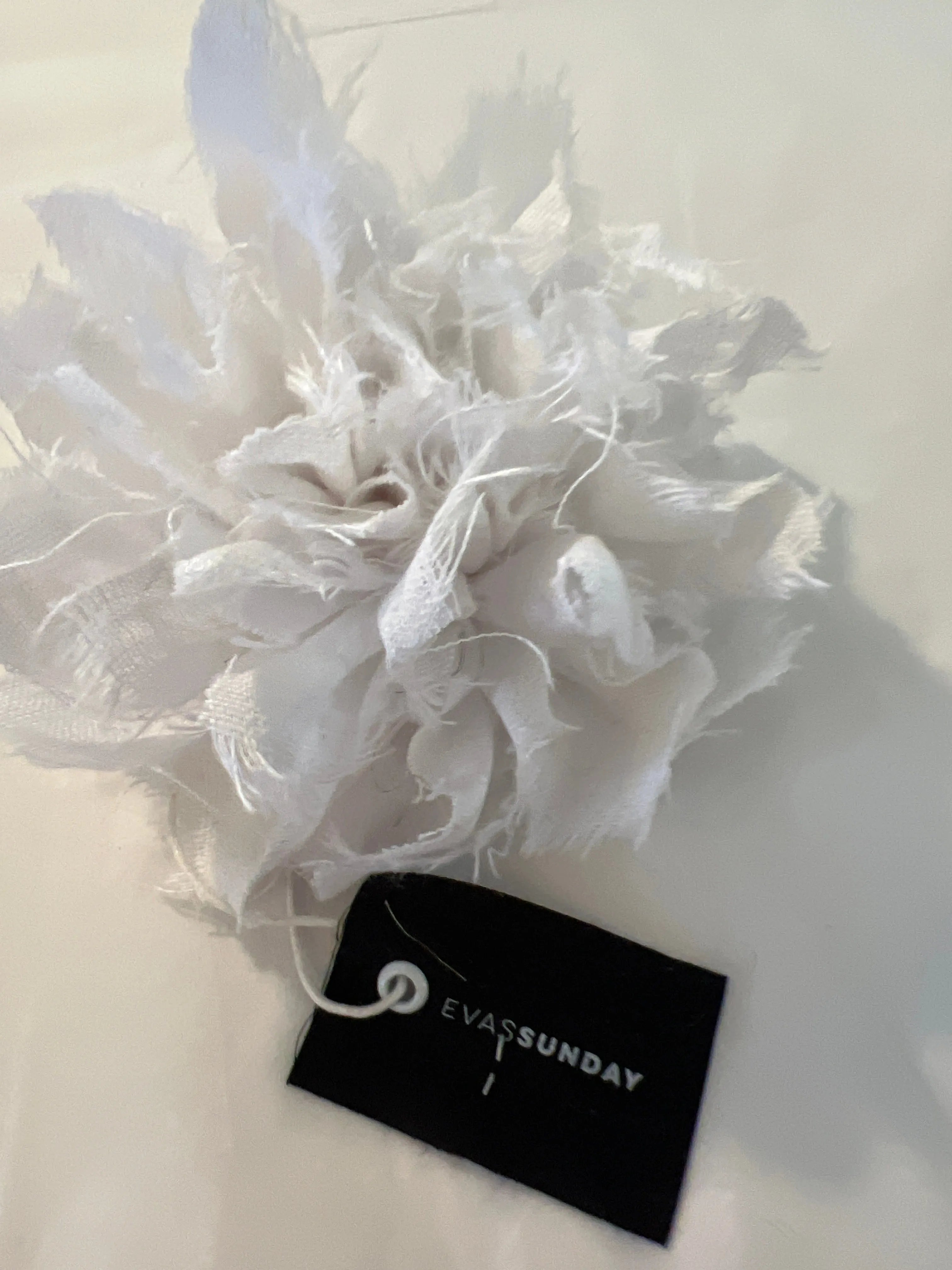 Eva Sunday Fabric Flower Brooch white - Stay Wild Collective  