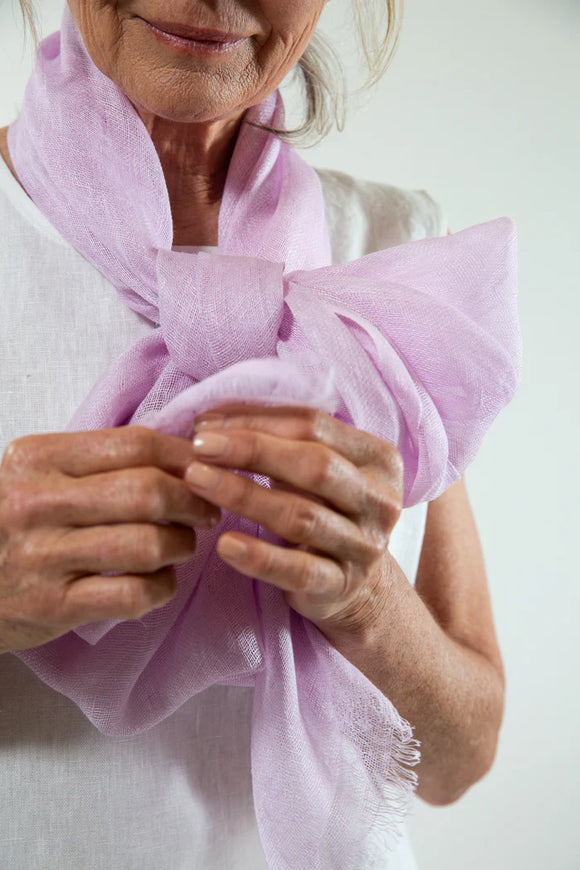 Evas Sunday Linen Gauze Scarf - Lilac