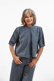 Evas Sunday Loretta Top - Navy Pinstripe - Stay Wild Collective  Top