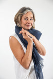 Evas Sunday Linen Gauze Scarf - Navy - Stay Wild Collective  Scarf