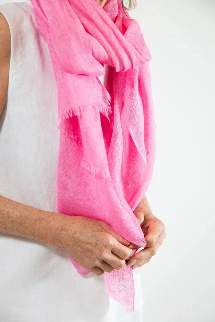 Evas Sunday Linen Gauze Scarf - Rose Blossom - Stay Wild Collective  Scarf
