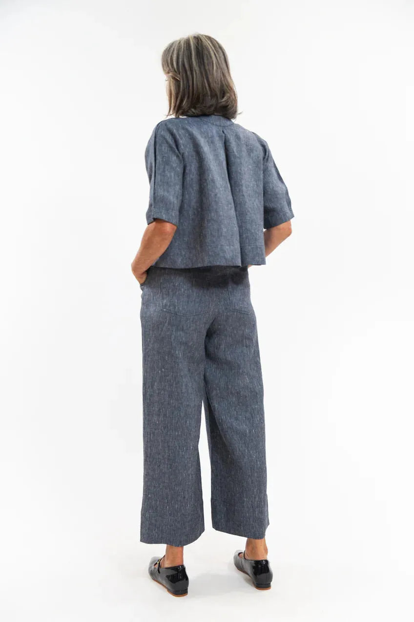 Evas Sunday Loretta Top - Navy Pinstripe - Stay Wild Collective  Top