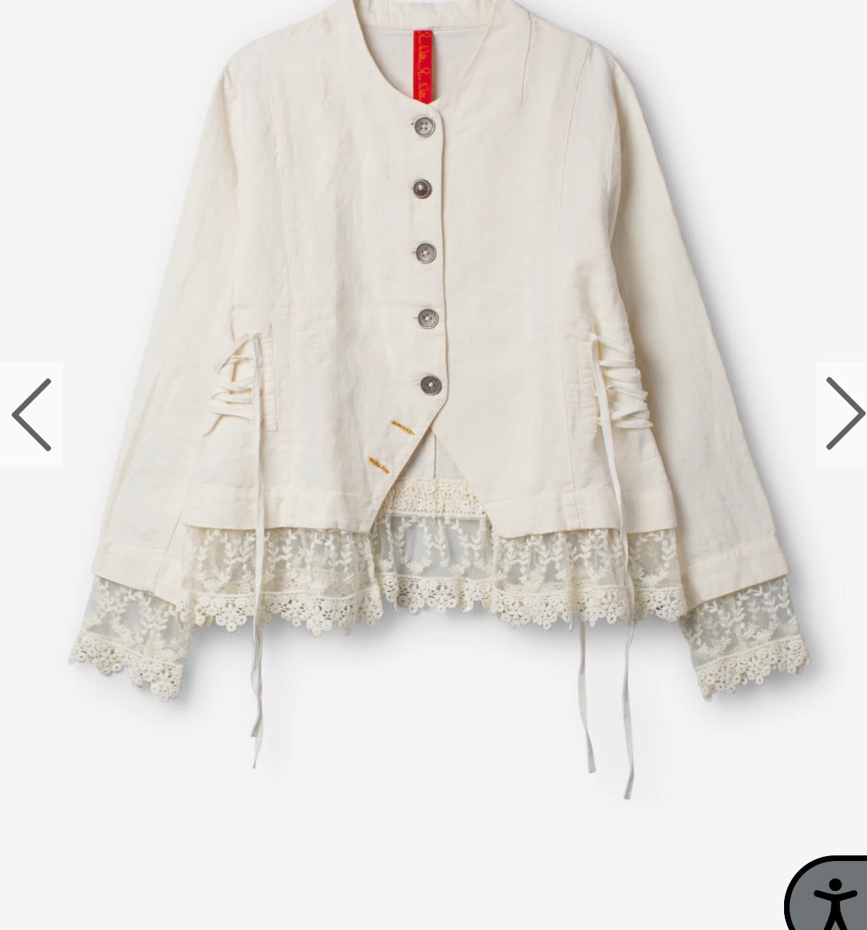  Pre order Ewa I walla Alfonsa JACKET

Twill jacket with lace endings - Stay Wild Collective  