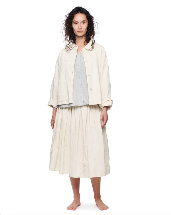 Ewa i Walla Cotton Skirt with Flowers Katrina 22264 Cream - Stay Wild Collective  skirts