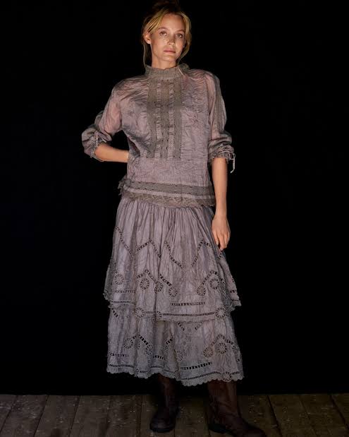  Ewa i Walla Rok Octavia Embroidered Organdie 22157 AW22  Ash SALE - Stay Wild Collective  