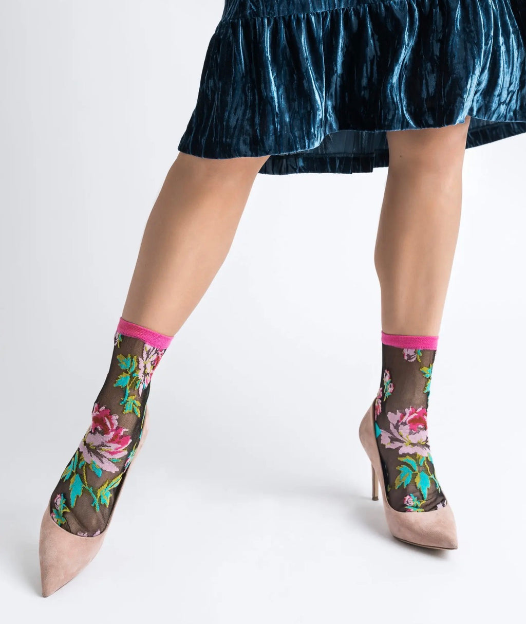Virgo zodiac sheer black socks