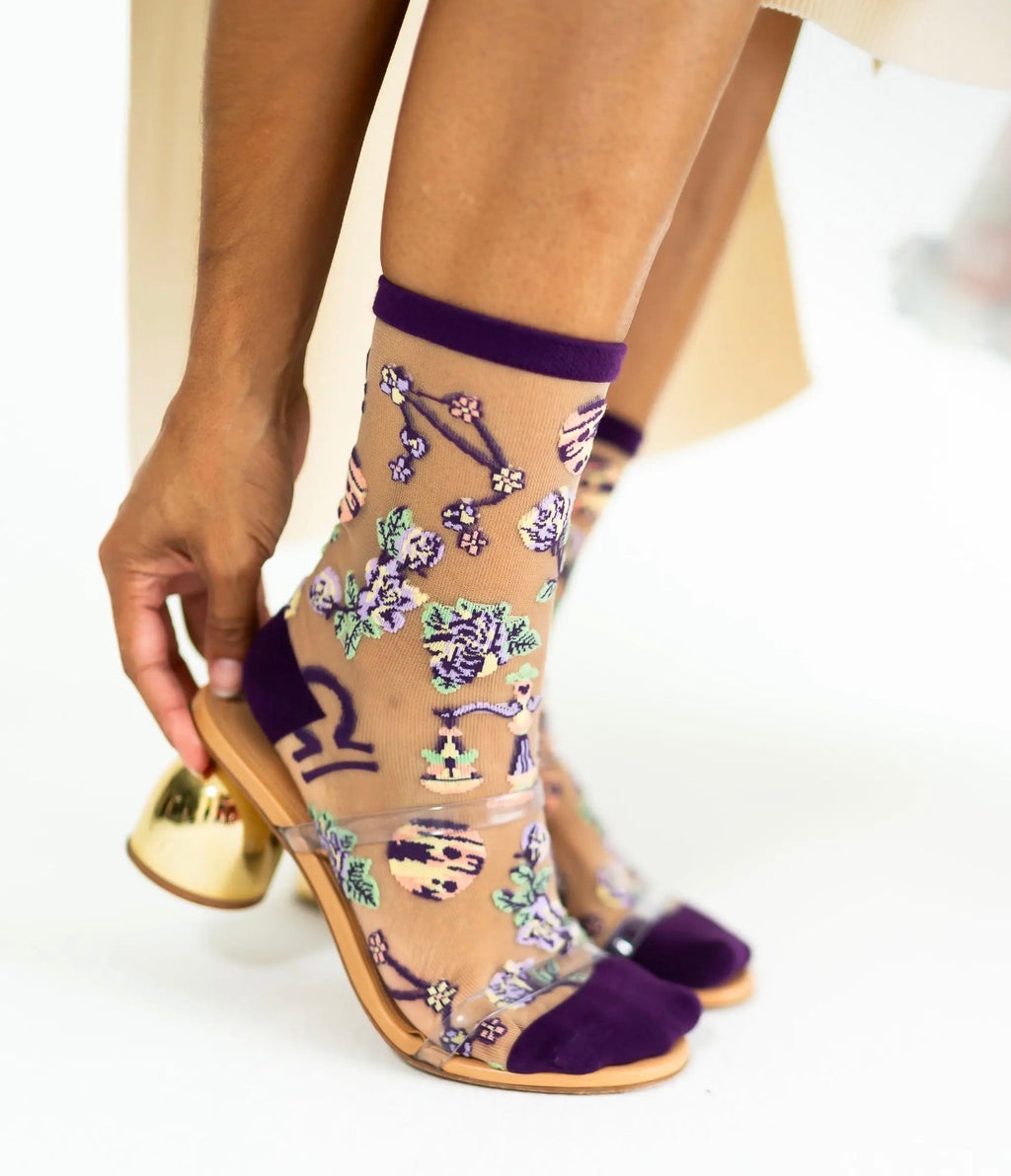 Libra zodiac sheer socks