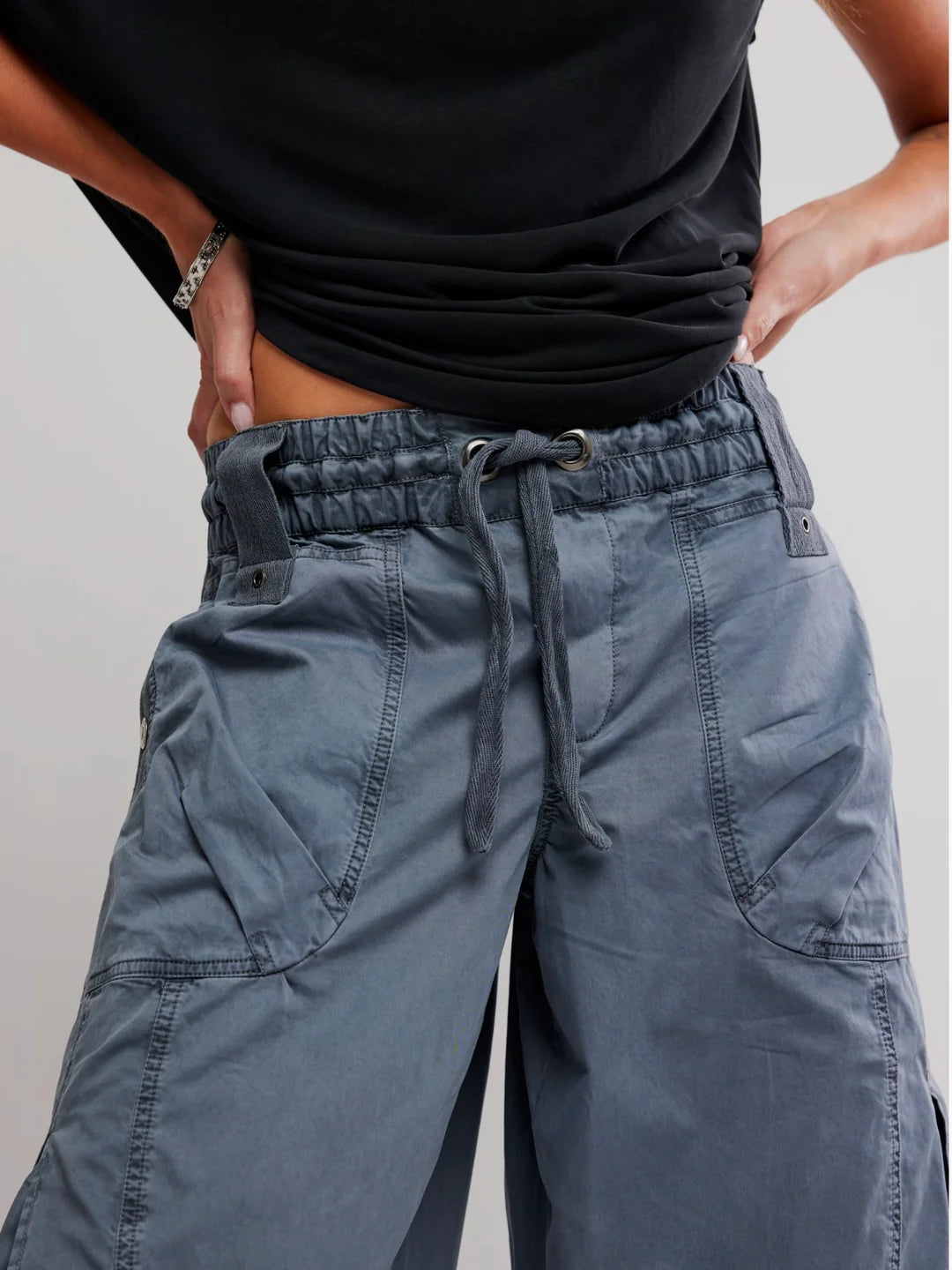 Free people onset parachute pants steel