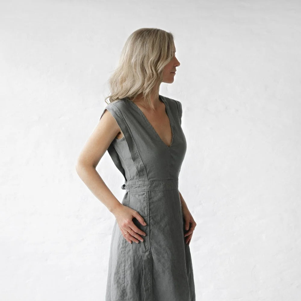 Seaside tones star linen dress SALE