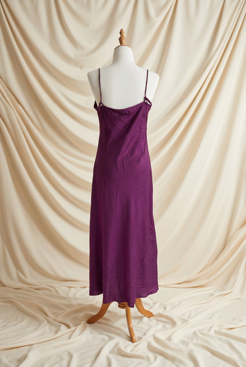 Otomo Marilyn Silk/linen slip long grape