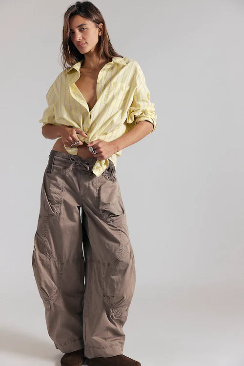Free people onset parachute pants dusted cocoa
