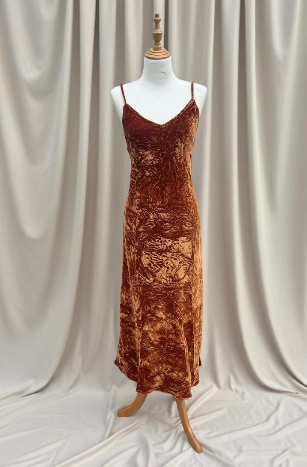 Otomo Marilyn Long velvet slip dress Topaz