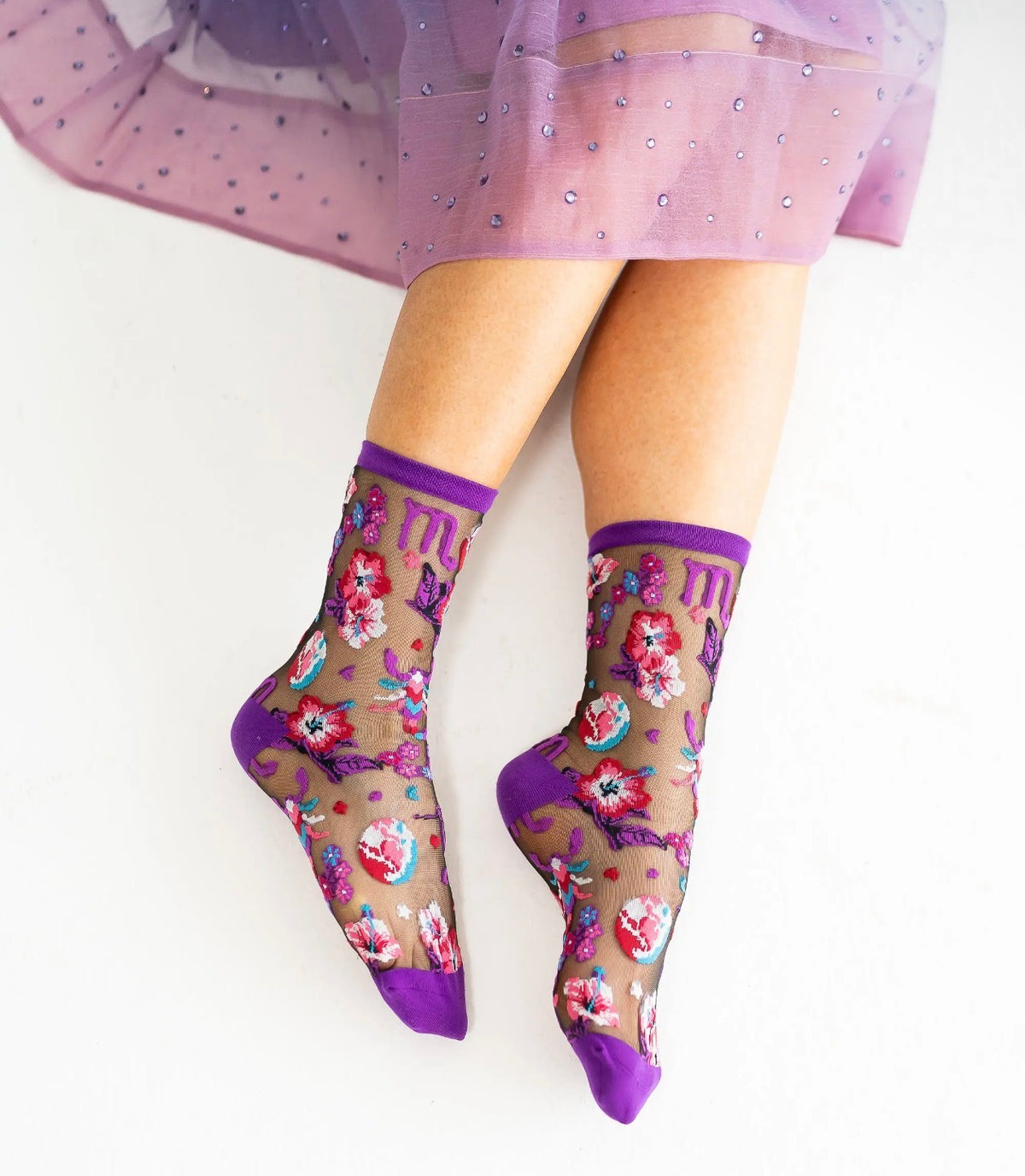 Scorpio zodiac sheer black socks