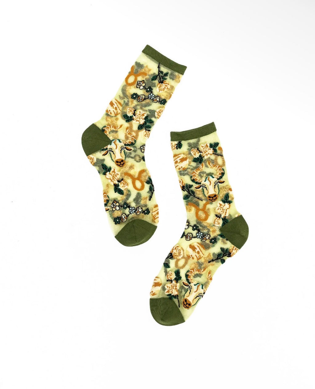 Taurus zodiac shimmer sheer socks