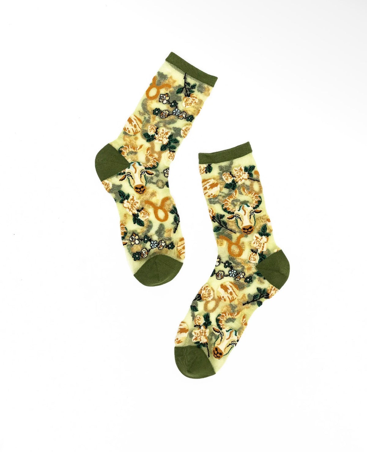 Taurus zodiac shimmer sheer socks
