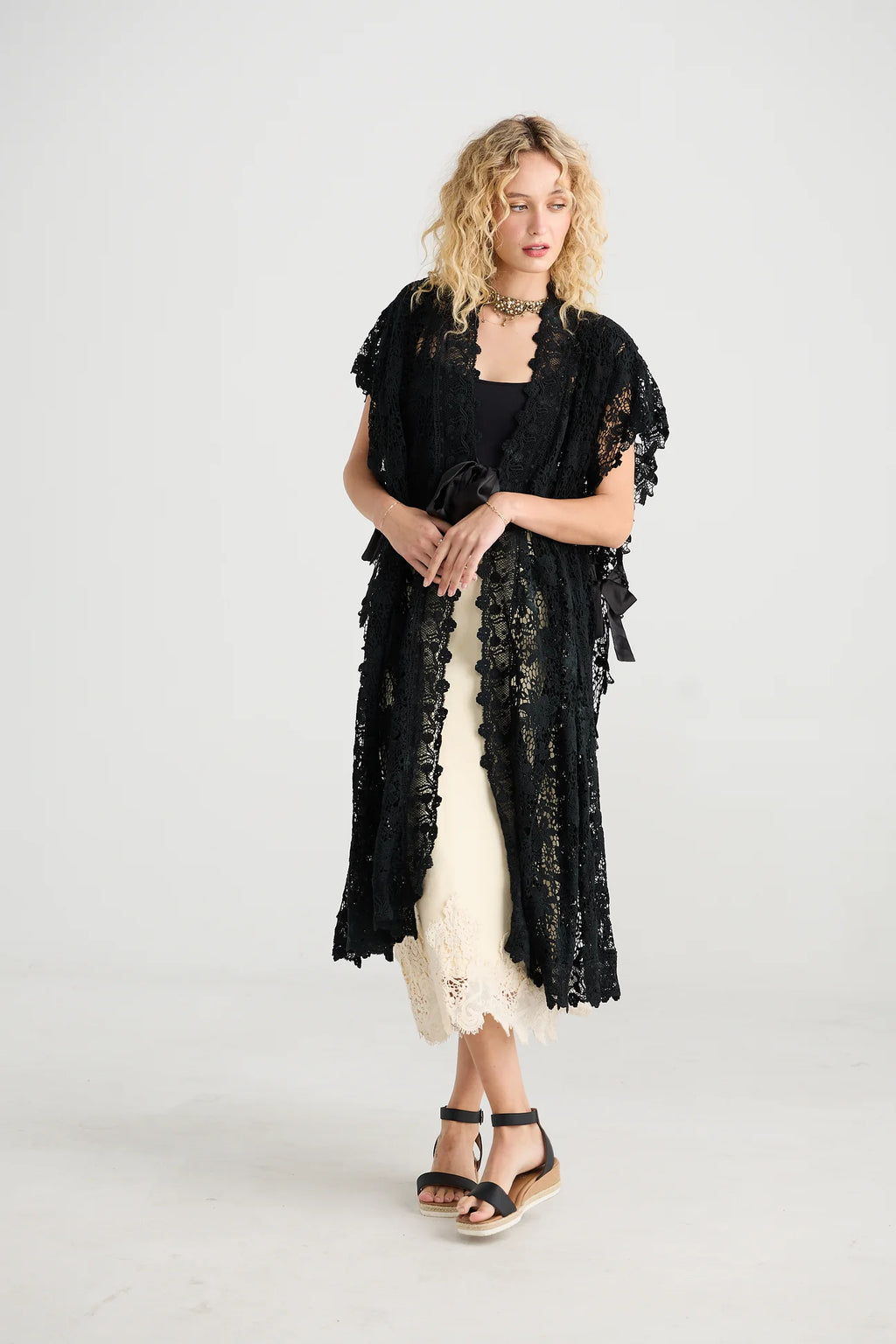 Miss roses sister violet empress lace coat ebony