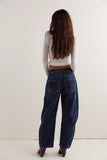 Free People Good Luck Mid-Rise Barrel Jeans | Deep End