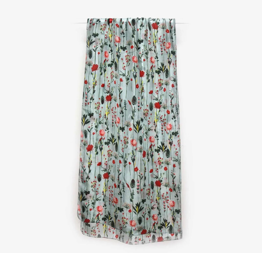   Floral print pure silk designer scarf - Stay Wild Collective  