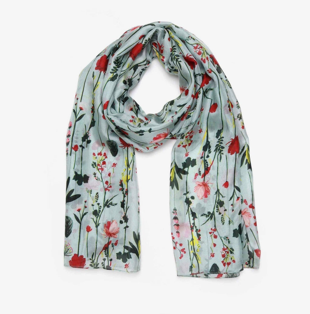   Floral print pure silk designer scarf - Stay Wild Collective  