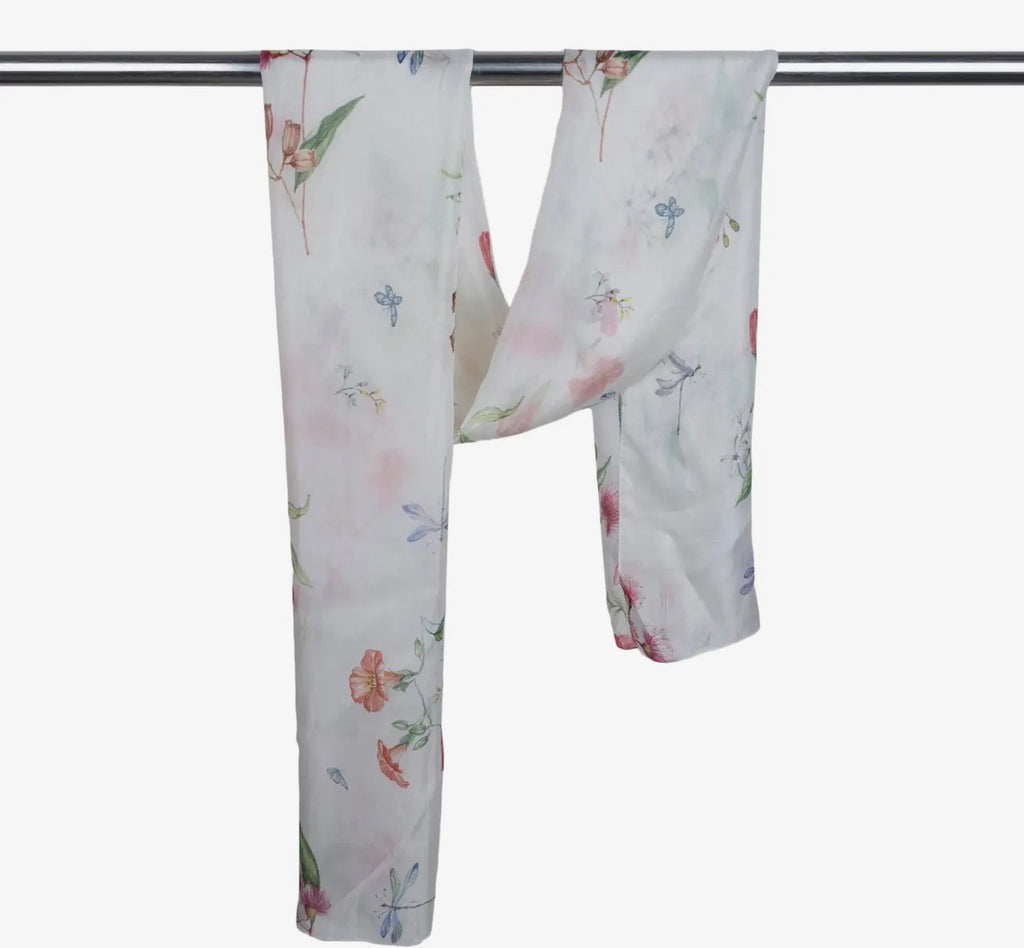   Floral print pure silk designer scarf - Stay Wild Collective  