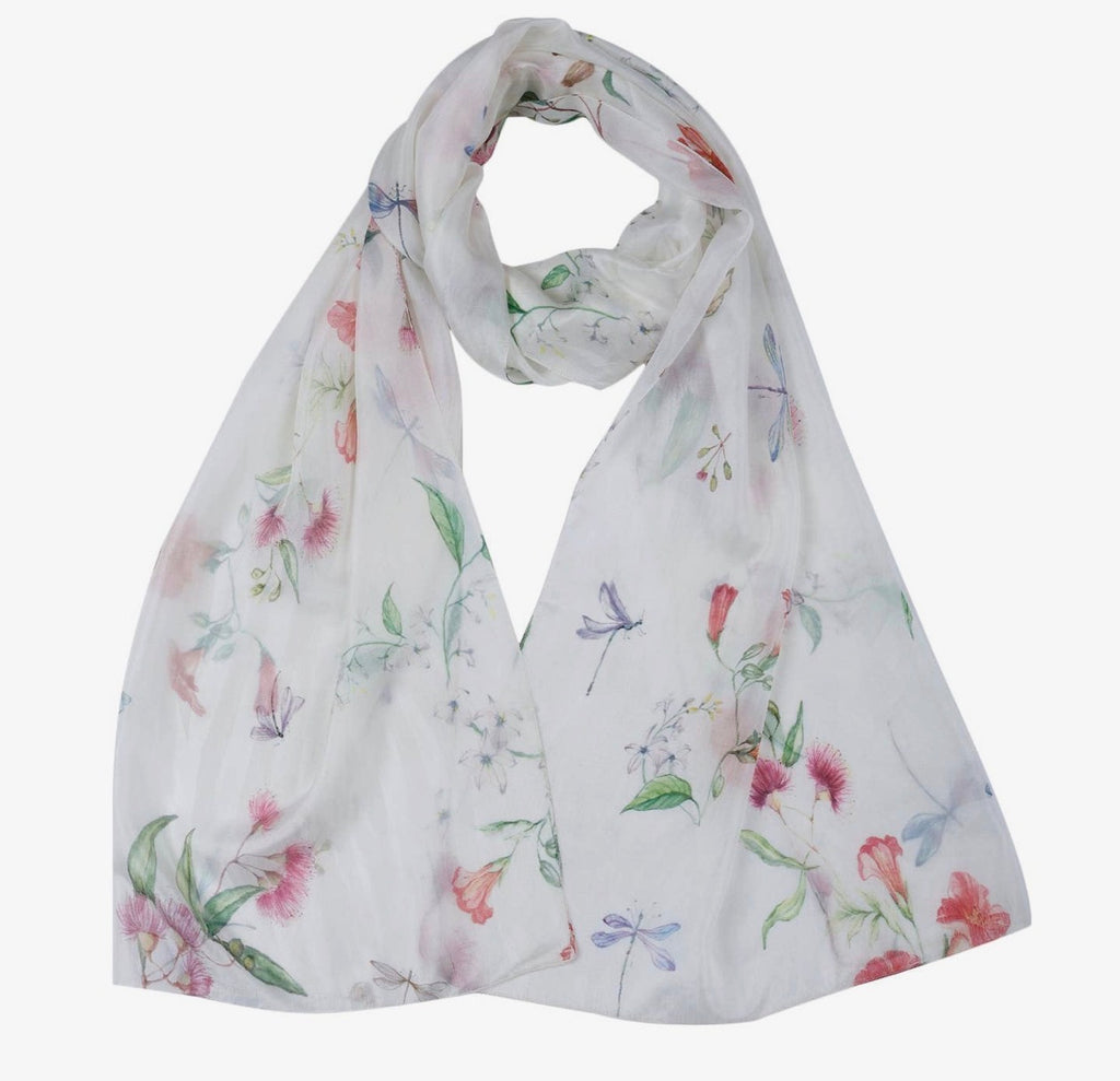   Floral print pure silk designer scarf - Stay Wild Collective  