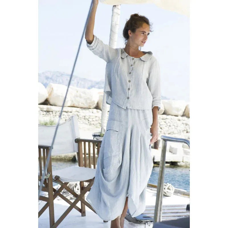 Frederic Italian linen button up jacket White - Stay Wild Collective  Jacket