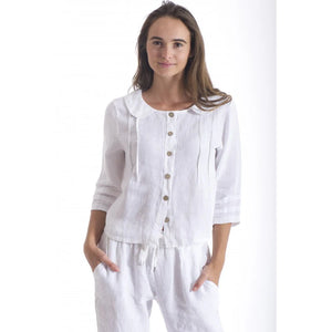 Frederic Italian linen button up jacket White - Stay Wild Collective  Jacket