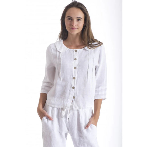 Frederic Italian linen button up jacket White - Stay Wild Collective  Jacket