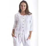 Frederic Italian linen button up jacket White - Stay Wild Collective  Jacket