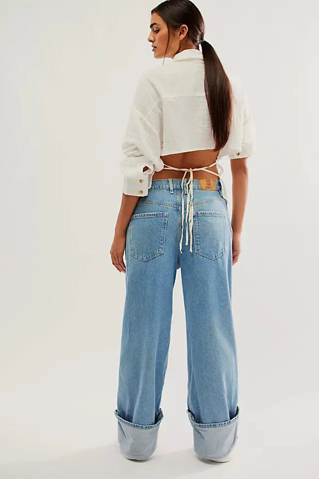 Free People | Final Countdown Cuffed Low-Rise Jeans - To The Wire - Stay Wild Collective  