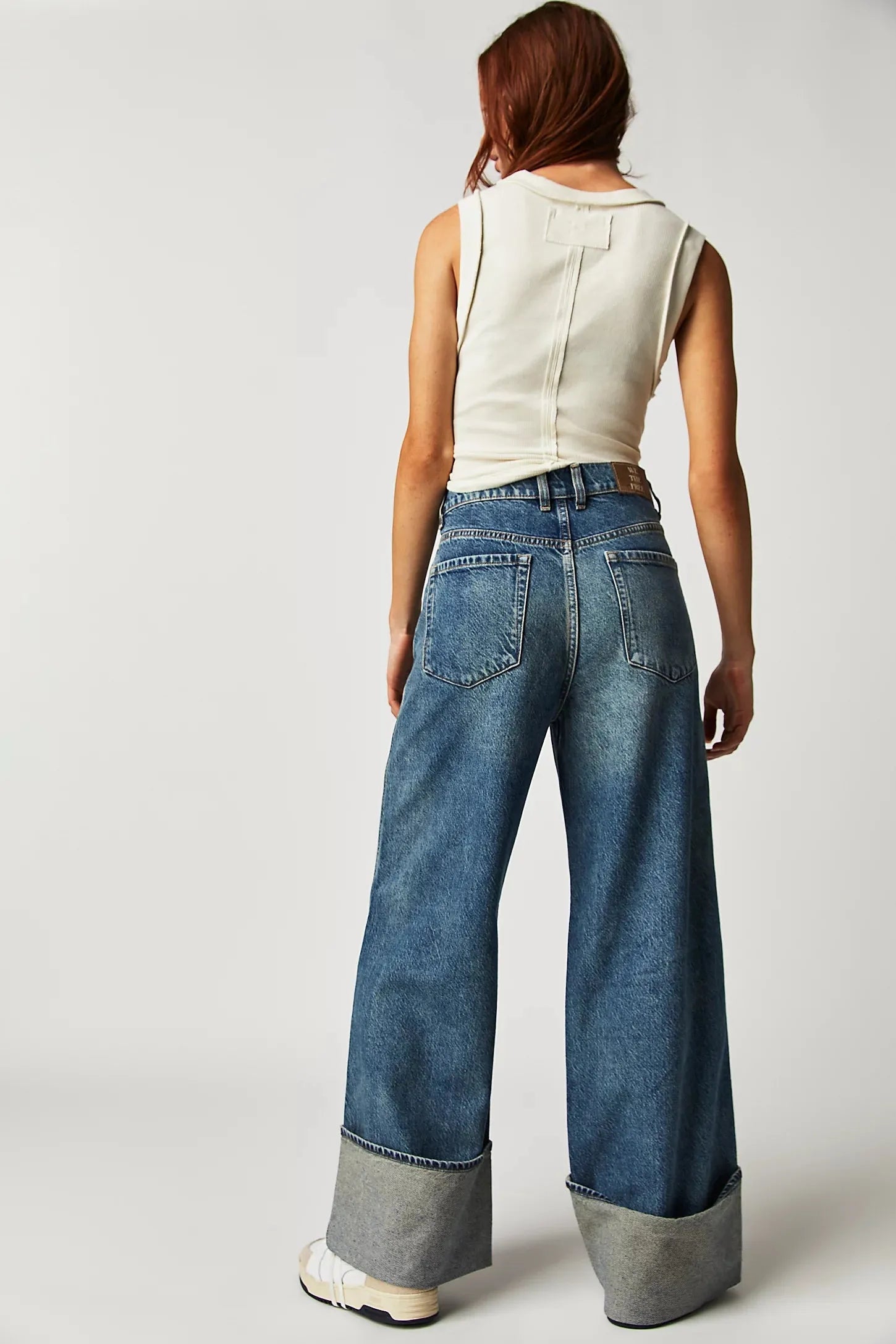 Free People | Final Countdown Cuffed Low-Rise Jeans - Zero Blue - Stay Wild Collective  