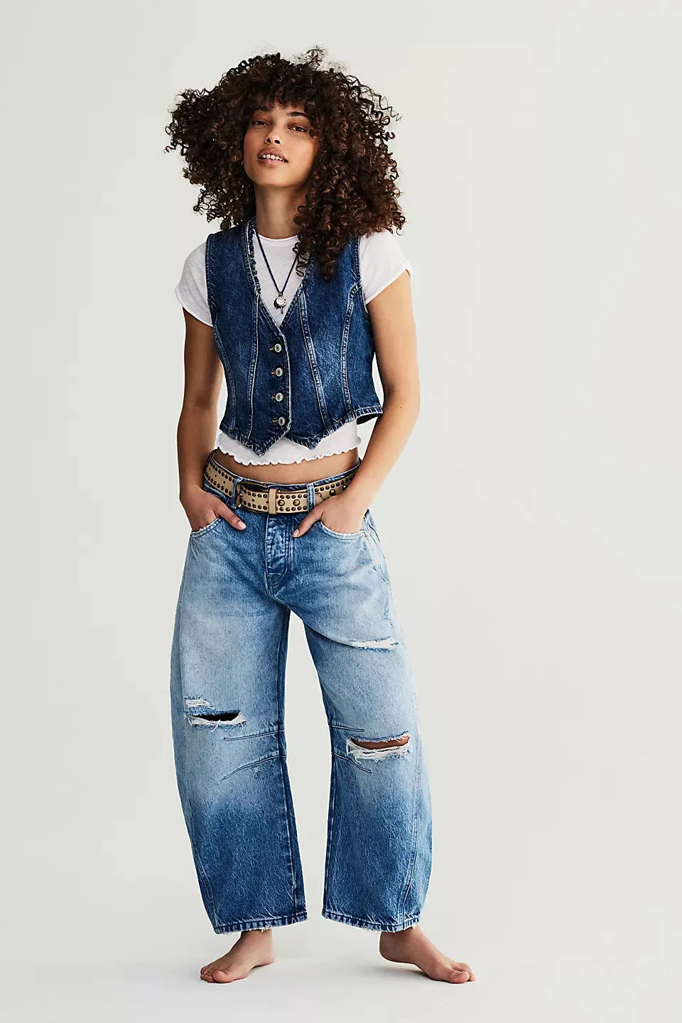 Free People Good Luck Mid-Rise Barrel Jeans - Stay Wild Collective  Jeans