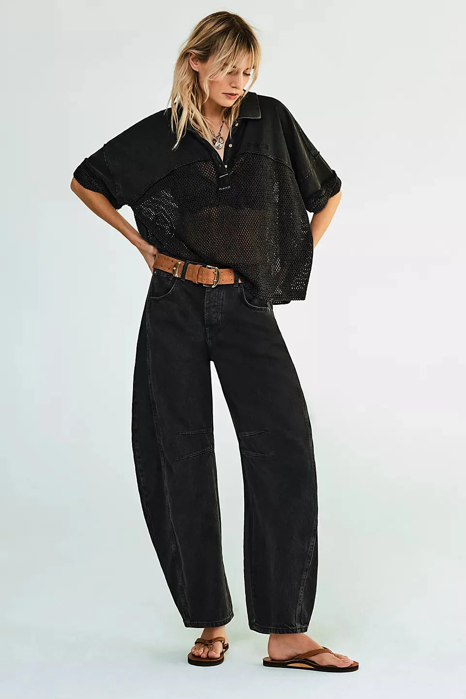 Free People Good Luck Mid-Rise Barrel Jeans - Soundwave - Stay Wild Collective  Jeans