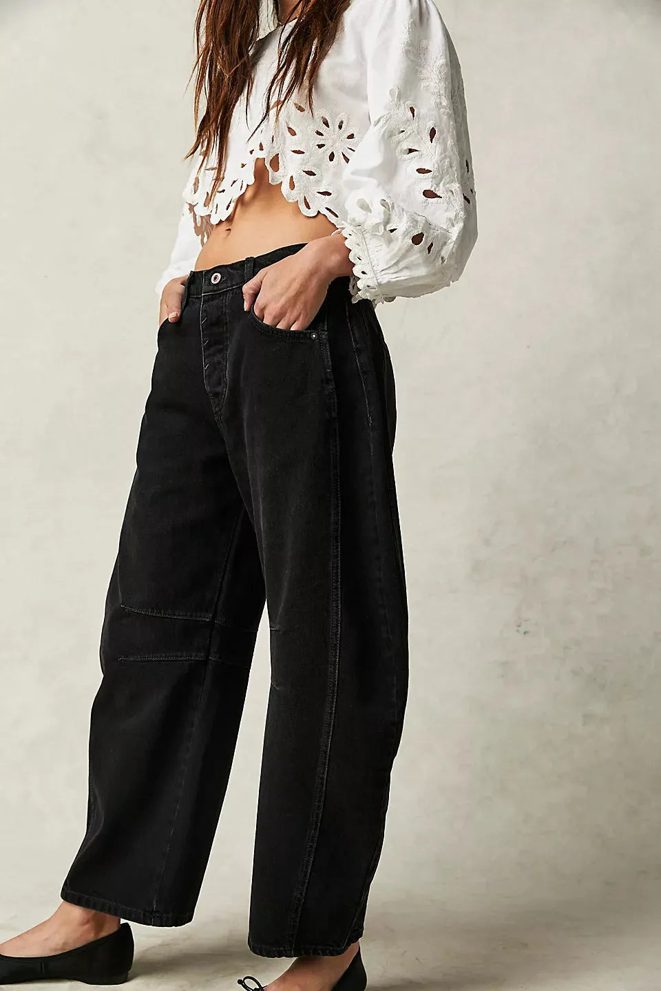 Free People Good Luck Mid-Rise Barrel Jeans - Soundwave - Stay Wild Collective  Jeans