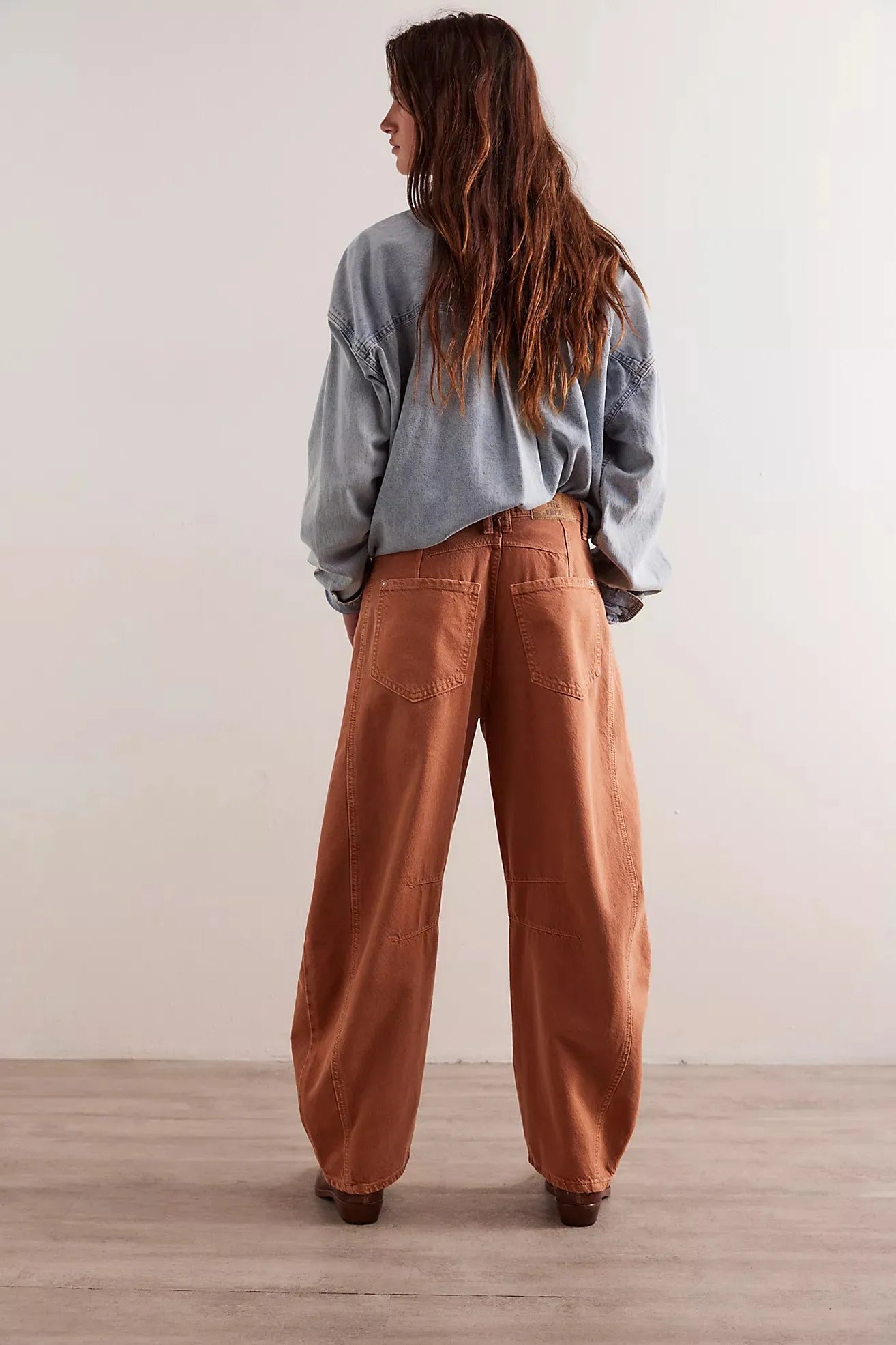 Free People Good Luck Mid-Rise Barrel Jeans | ginger root - Stay Wild Collective  Jeans