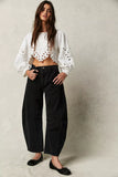 Free People Good Luck Mid-Rise Barrel Jeans - Soundwave - Stay Wild Collective  Jeans