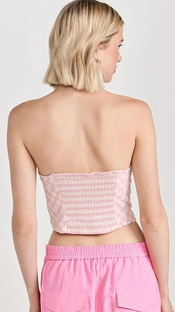 Free People Leilani Gingham Tube Top | Pink Gingham - Stay Wild Collective  Top