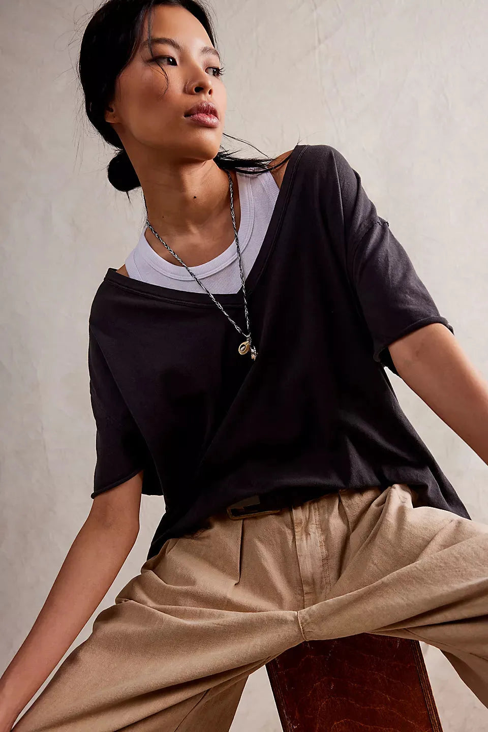 Free People Nina V-Neck Tee - Stay Wild Collective  Tee shirts