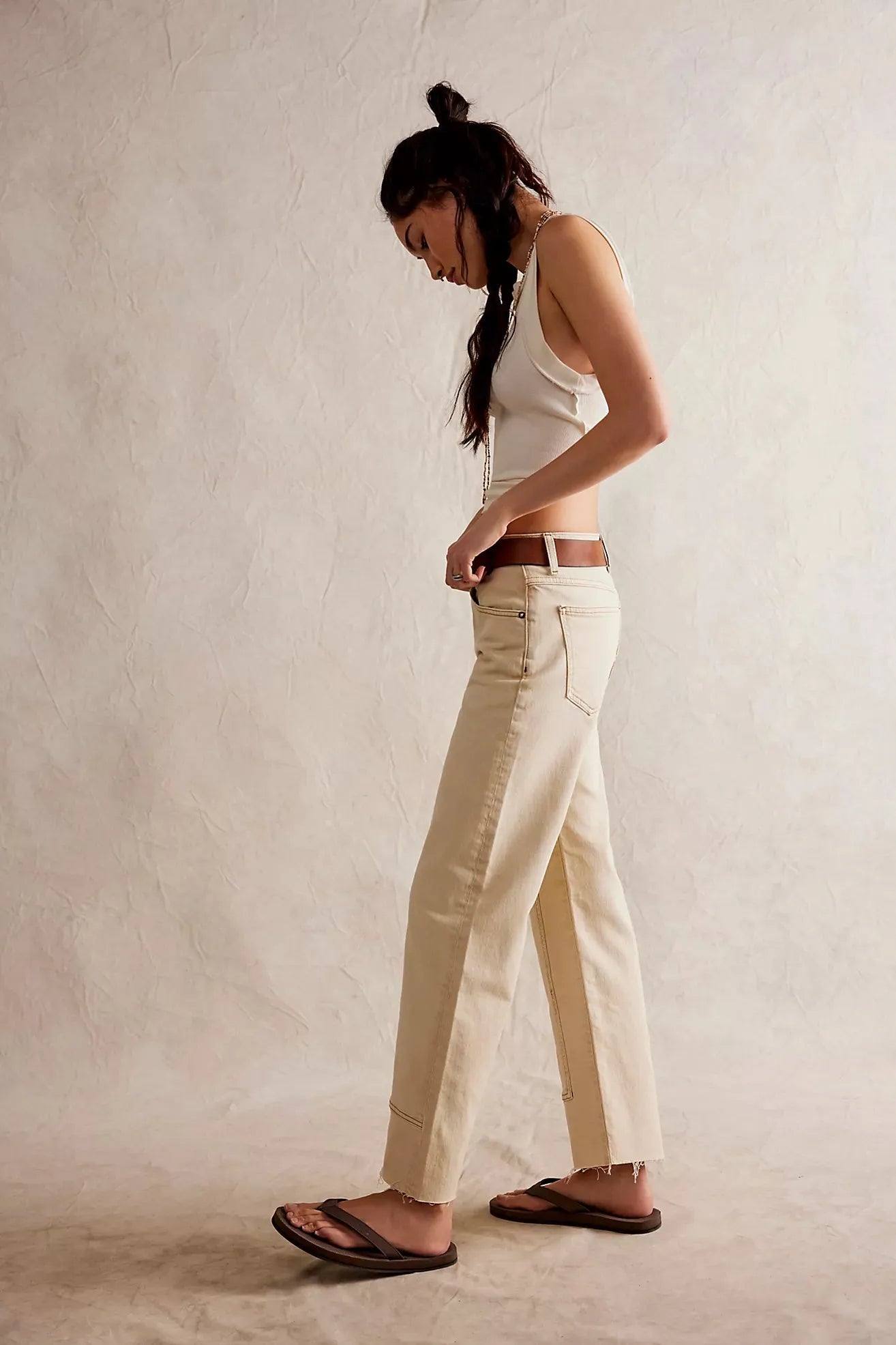 Free People Risk Taker Straight Leg | Ecru - Stay Wild Collective  Jeans