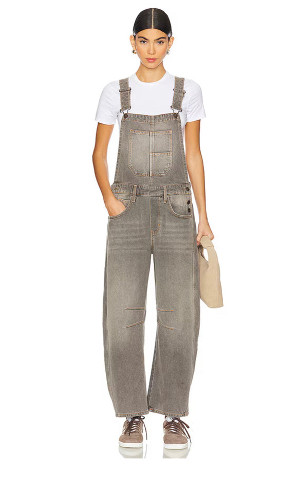 Free people archive grey good luck barrel overall