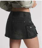 One teaspoon cargo skirt faded black