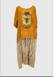 Pre order hi low tunic with queen bee print gold